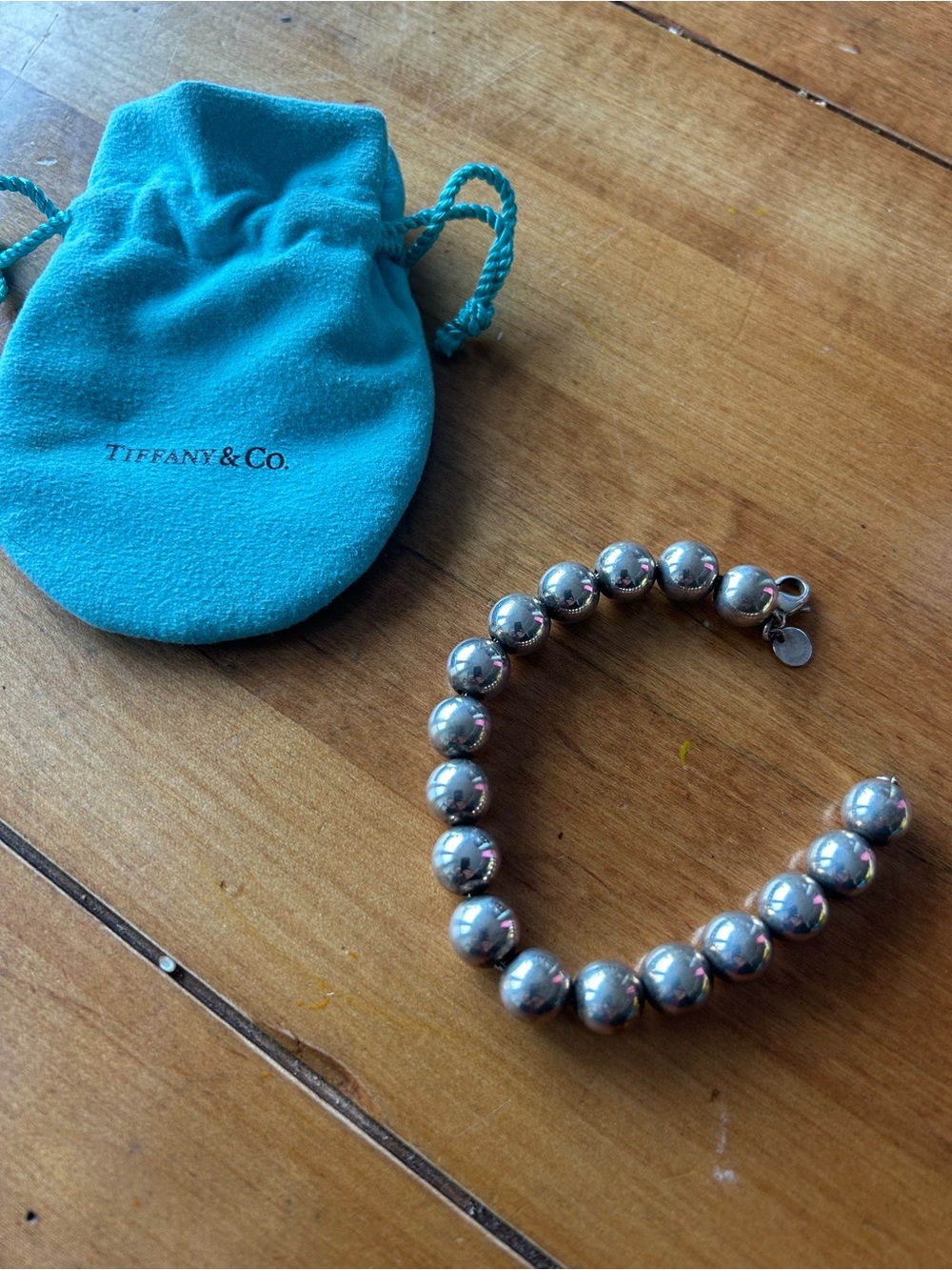 Tiffany & Co. Silver Bead Bracelet - Round Beads (bag not included)